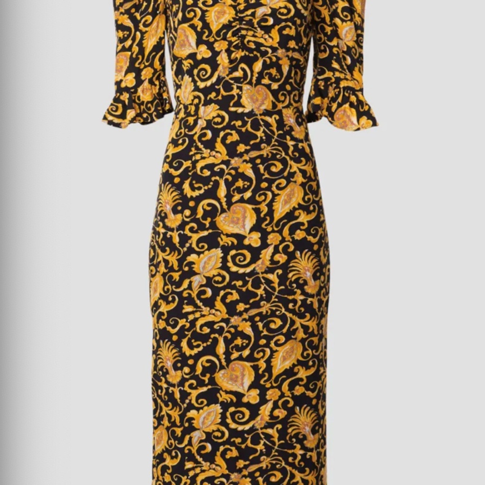 RHODE Felix Dress – Golden Baroque Print – Size 4